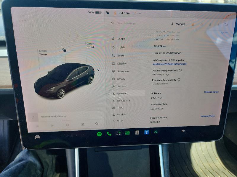 2018 Tesla Model 3 VIN 5YJ3E1EB4JF110843 COPART salvage auction — FRONT END, Wa - Bill Of Sale, sold $7,000 on 2026-07-07 (photo 9)
