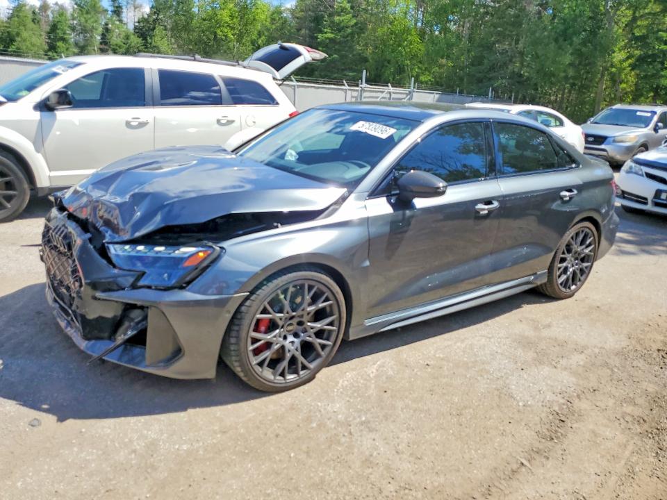 2025 Audi Rs3 VIN WUAGWCGYXSA911303 COPART salvage auction — FRONT END, ON - PERMIT SALVAGE, sold $325 on 2026-08-06 (photo 1)