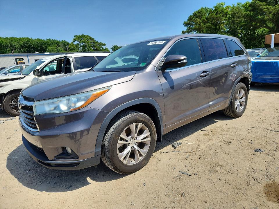2015 Toyota Highlander VIN 5TDBKRFHXFS088291 COPART salvage auction — REAR END, Va - Certificate Of Title, sold $6,500 on 2026-07-14 (photo 1)