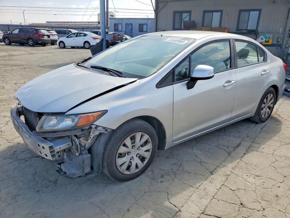 2012 Honda VIN 2HGFB2F56CH324669 COPART salvage auction — FRONT END, Ca - Salvage Certificate, sold $1,250 on 2026-07-02 (photo 1)