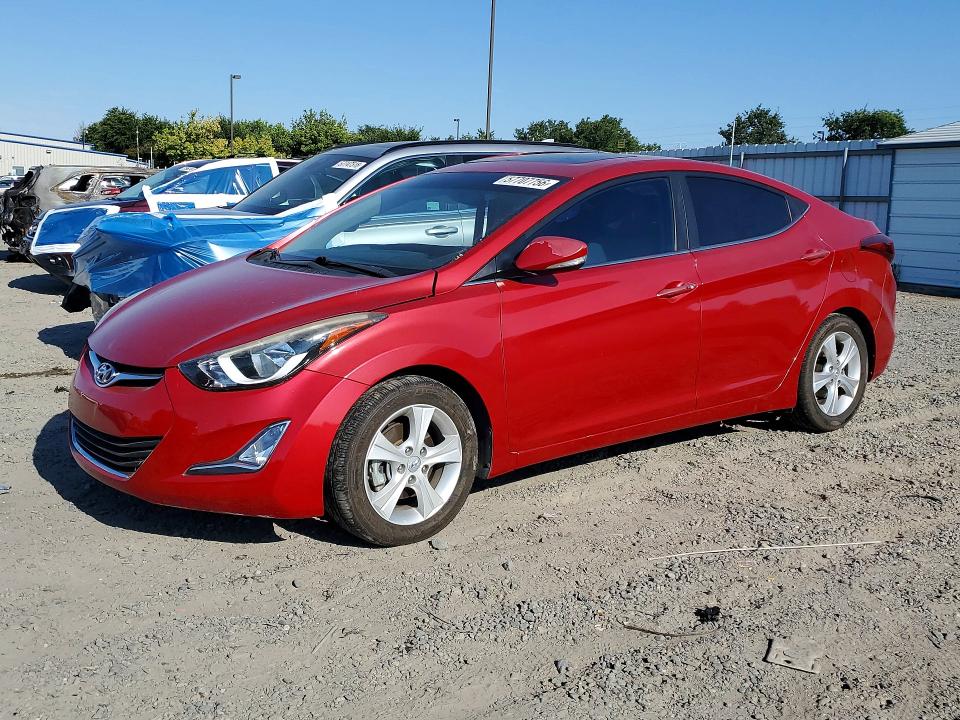 2016 Hyundai Elantra VIN KMHDH4AE1GU491317 COPART salvage auction — SIDE, CA - SALVAGE CERTIFICATE, sold $1,050 on 2026-07-14 (photo 1)