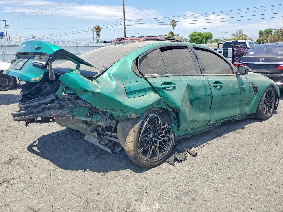 2024 BMW M3 VIN WBS33AY00RFT18587 COPART salvage auction — REAR END, Ca - Dis/Dlr/Exp Only Clean Title (P), sold $32,500 on 2026-07-27 (photo 3)
