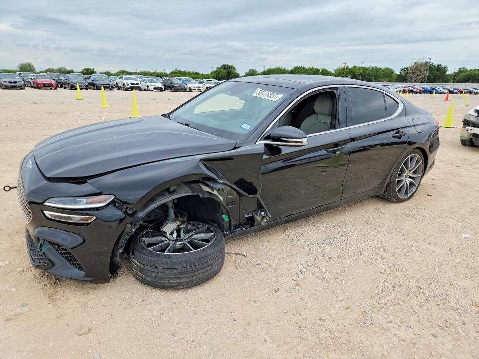2022 Genesis G70 VIN KMTG34TA5NU103725 COPART salvage auction — FRONT END, TX - SALVAGE VEHICLE TITLE (P), sold $3,850 on 2026-07-16 (photo 1)