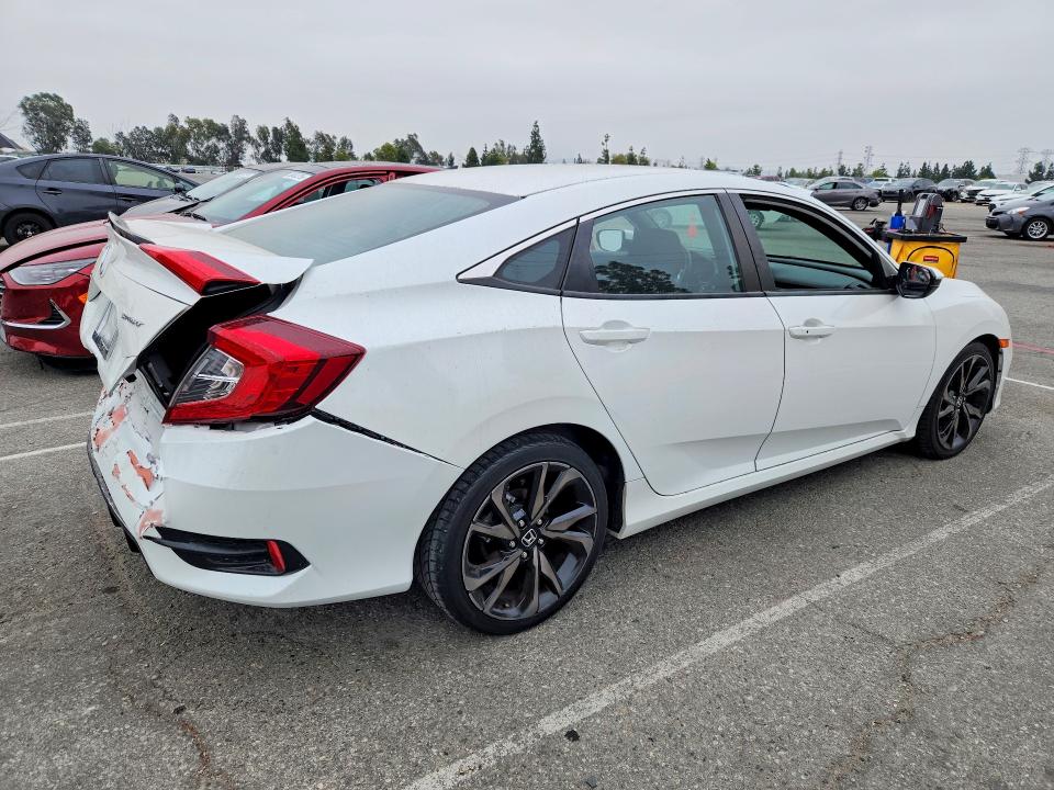 2020 Honda Civic VIN 2HGFC2F82LH581030 COPART salvage auction — REAR END, Ca - Salvage Certificate, sold $7,500 on 2026-07-28 (photo 3)