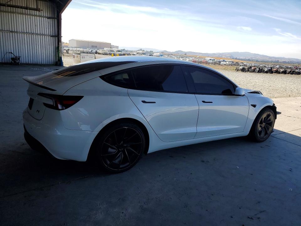 2025 Tesla Model 3 VIN 5YJ3E1ET0SF079973 COPART salvage auction — FRONT END, Ca - Salvage Certificate, sold $400 on 2026-07-09 (photo 3)