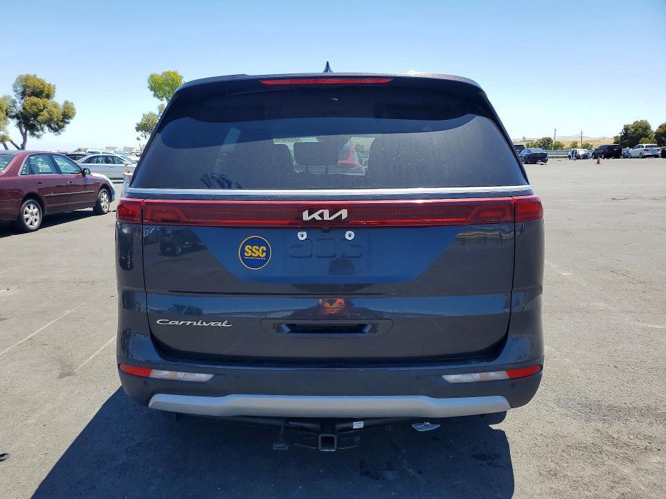 2022 Kia Carnival VIN KNDNB4H31N6156641 COPART salvage auction — FRONT END, Ca - Salvage Certificate, sold $7,700 on 2026-07-13 (photo 6)