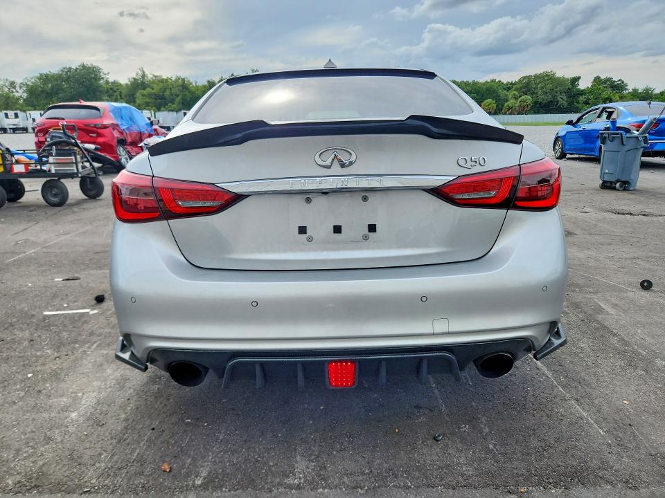 2018 Infiniti Q50 VIN JN1EV7AP3JM360274 COPART salvage auction — FRONT END, FL - CERT OF TITLE SLVG REBUILDABLE, sold $15 on 2026-07-27 (photo 6)