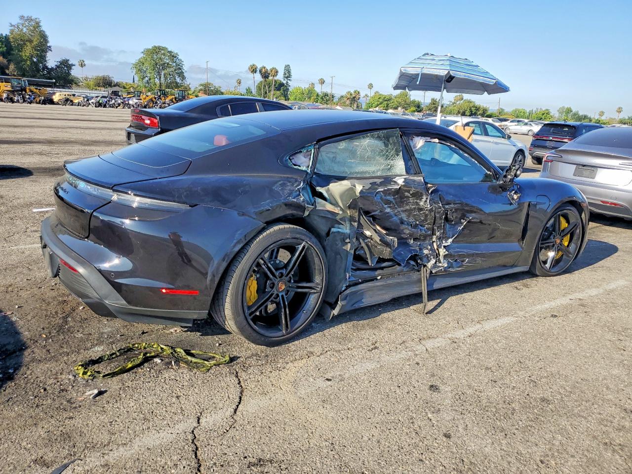 2021 Porsche Taycan VIN WP0AC2Y1XMSA62894 COPART salvage auction — Side, CA - SALVAGE CERTIFICATE, sold $27,250 on 2026-08-14 (photo 3)