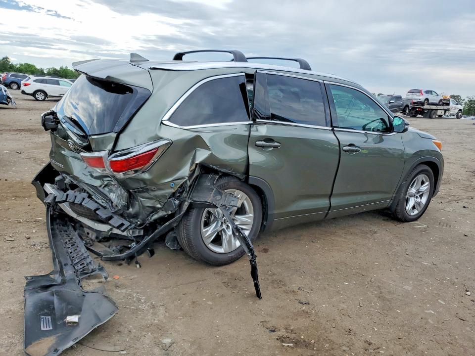 2016 Toyota Highlander VIN 5TDDKRFH5GS231464 COPART salvage auction — REAR END, Va - Cert Of Title - Salvage, sold $5,800 on 2026-07-08 (photo 3)