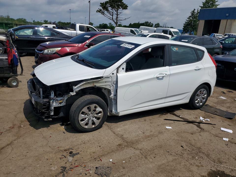 2017 Hyundai Accent VIN KMHCT5AEXHU336427 COPART salvage auction — FRONT END, Mi - Certificate Of Title, sold $550 on 2026-07-31 (photo 1)
