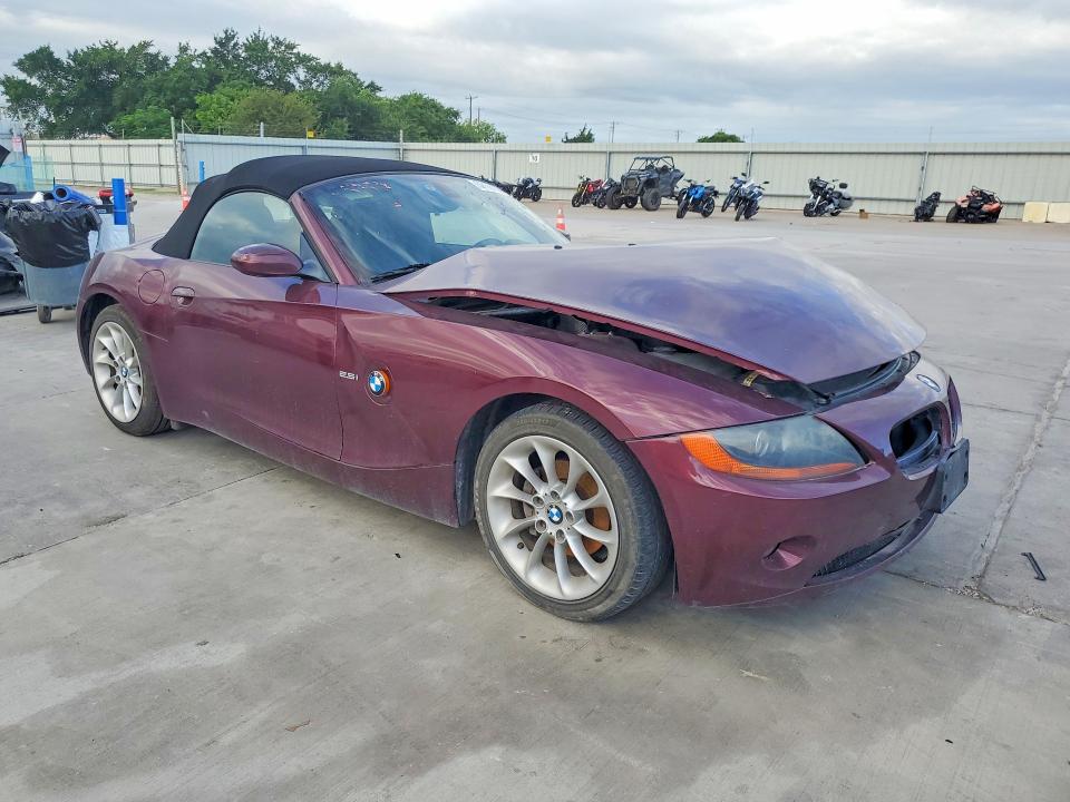 2003 BMW Z4 VIN 4USBT334X3LS45711 COPART salvage auction — FRONT END, Tx - Salvage Vehicle Title, sold $325 on 2026-07-02 (photo 4)