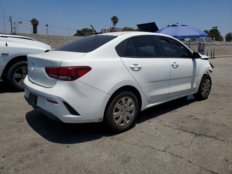 2022 Kia Rio VIN 3KPA24ADXNE509826 COPART salvage auction — FRONT END, Ca - App For Dup Clean Or Ac, sold $975 on 2026-07-09 (photo 3)