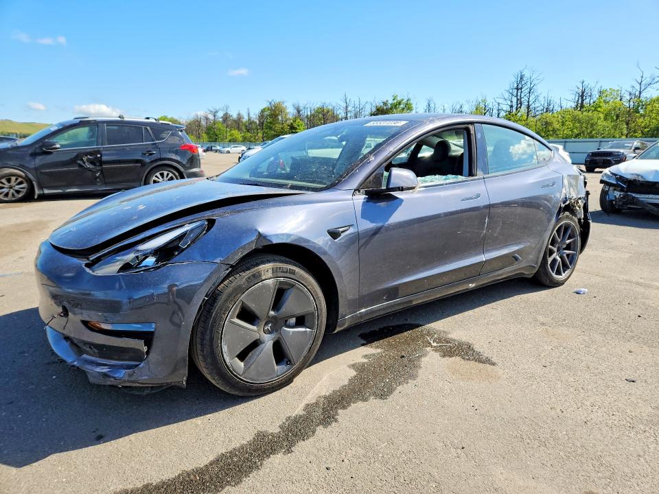 2023 Tesla VIN 5YJ3E1EA9PF679168 COPART salvage auction — FRONT END, Ny - Mv-907A Salvage Certificate, sold $6,200 on 2026-07-22 (photo 1)