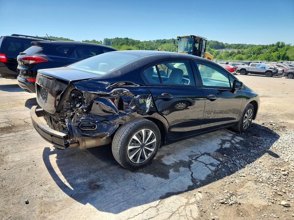 2012 Honda Civic VIN 19XFB2F51CE356133 COPART salvage auction — REAR END, Pa - Certificate Of Salvage, sold $1,500 on 2026-07-10 (photo 3)