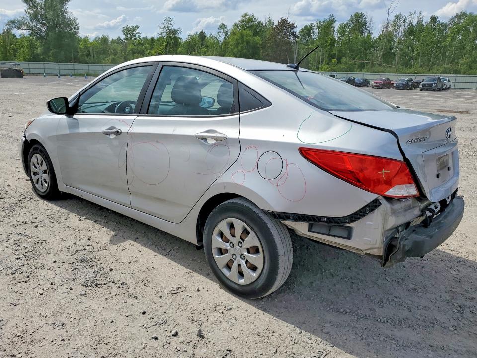2016 Hyundai Accent VIN KMHCT4AE3GU122355 COPART salvage auction — REAR END, Pa - Certificate Of Salvage, sold $925 on 2026-07-06 (photo 2)