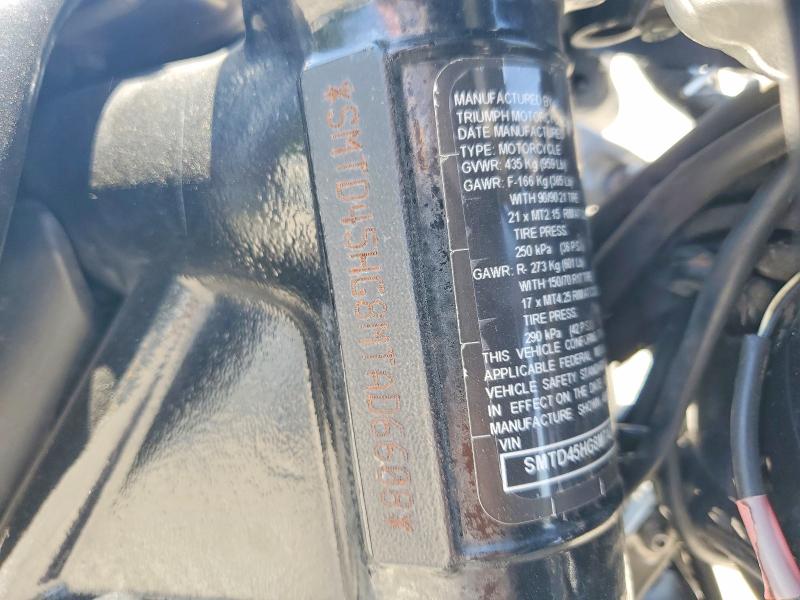 2021 Triumph VIN SMTD45HG8MTAD6608 COPART salvage auction — SIDE, CA - SALVAGE CERTIFICATE, sold $2,150 on 2026-07-09 (photo 9)