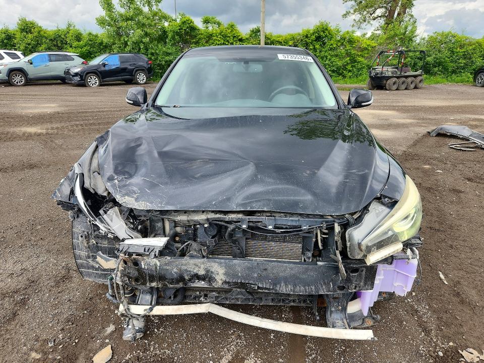 2018 Infiniti Q50 VIN JN1EV7ARXJM444822 COPART salvage auction — FRONT END, Qc - Gravement Accidente, sold $575 on 2026-07-28 (photo 5)