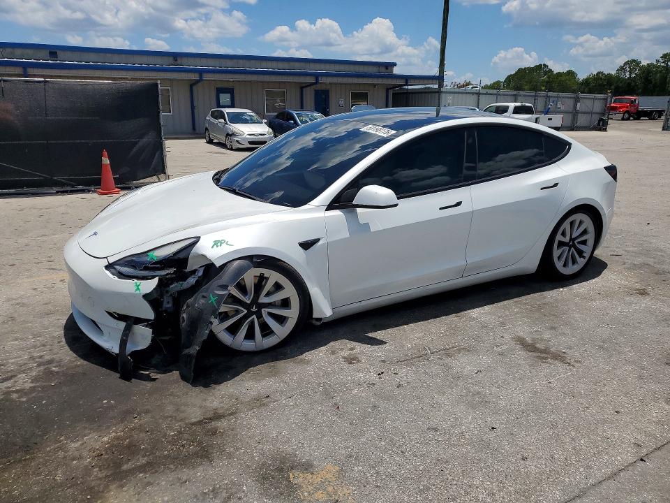 2021 Tesla VIN 5YJ3E1EB3MF034276 COPART salvage auction — FRONT END, Fl - Cert Of Title Slvg Rebuildable, sold $300 on 2026-07-30 (photo 1)