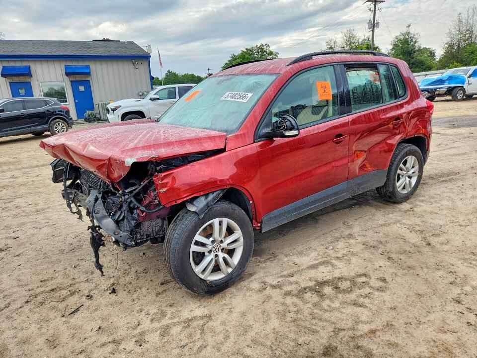 2016 Volkswagen Tiguan VIN WVGBV7AX7GW026595 COPART salvage auction — FRONT END, Fl - Cert Of Title Slvg Rebuildable, sold $425 on 2026-07-17 (photo 1)