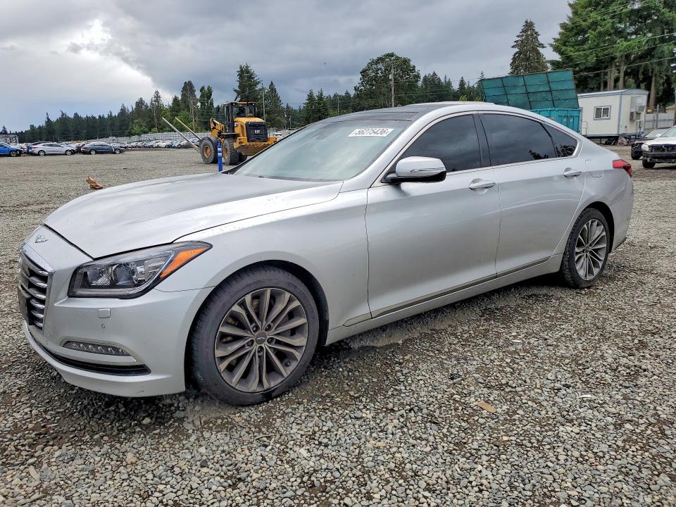 2017 Genesis G80 VIN KMHGN4JE6HU185236 COPART salvage auction — FRONT END, WA - VEHICLE CERT OF OWNERSHIP-TITL, sold $1,500 on 2026-07-31 (photo 1)