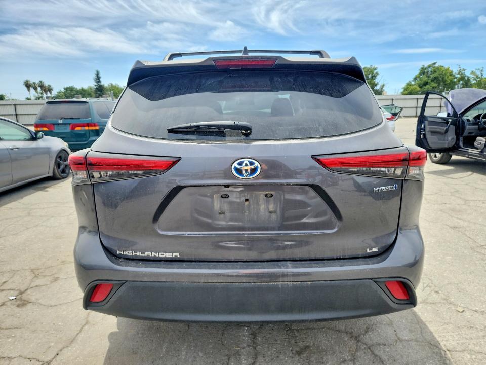 2022 Toyota Highlander VIN 5TDBBRCH7NS550339 COPART salvage auction — FRONT END, Ca - Salvage Certificate, sold $10,400 on 2026-07-17 (photo 6)