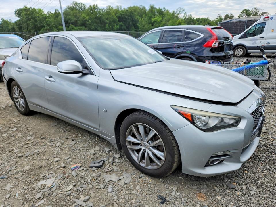 2014 Infiniti Q50 VIN JN1BV7AR9EM702515 COPART salvage auction — REAR END, Md - Parts Only-No Title Letter, sold $1,900 on 2026-07-31 (photo 4)