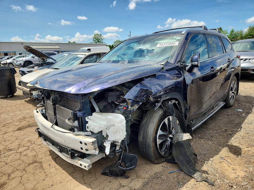 2021 Toyota Highlander VIN 5TDHBRCH9MS537259 COPART salvage auction — FRONT END, Ct - Cert Of Title-Salvage, sold $13,300 on 2026-07-10 (photo 1)