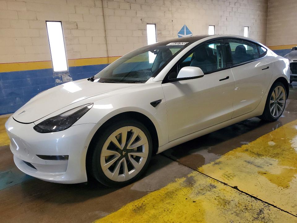 2022 Tesla Model 3 VIN 5YJ3E1EA0NF371982 COPART salvage auction — REAR END, In - Cert Of Title-Salvage Title, sold $5,500 on 2026-07-20 (photo 1)
