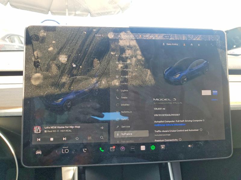 2020 Tesla Model 3 VIN 5YJ3E1EA5LF613307 COPART salvage auction — FRONT END, Salvage Title, sold $3,200 on 2026-07-13 (photo 9)