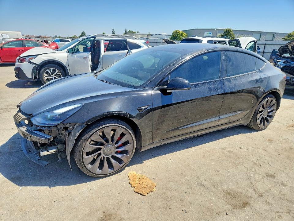 2021 Tesla Model 3 VIN 5YJ3E1EC8MF001542 COPART salvage auction — FRONT END, Ca - Salvage Certificate, sold $6,000 on 2026-07-17 (photo 1)