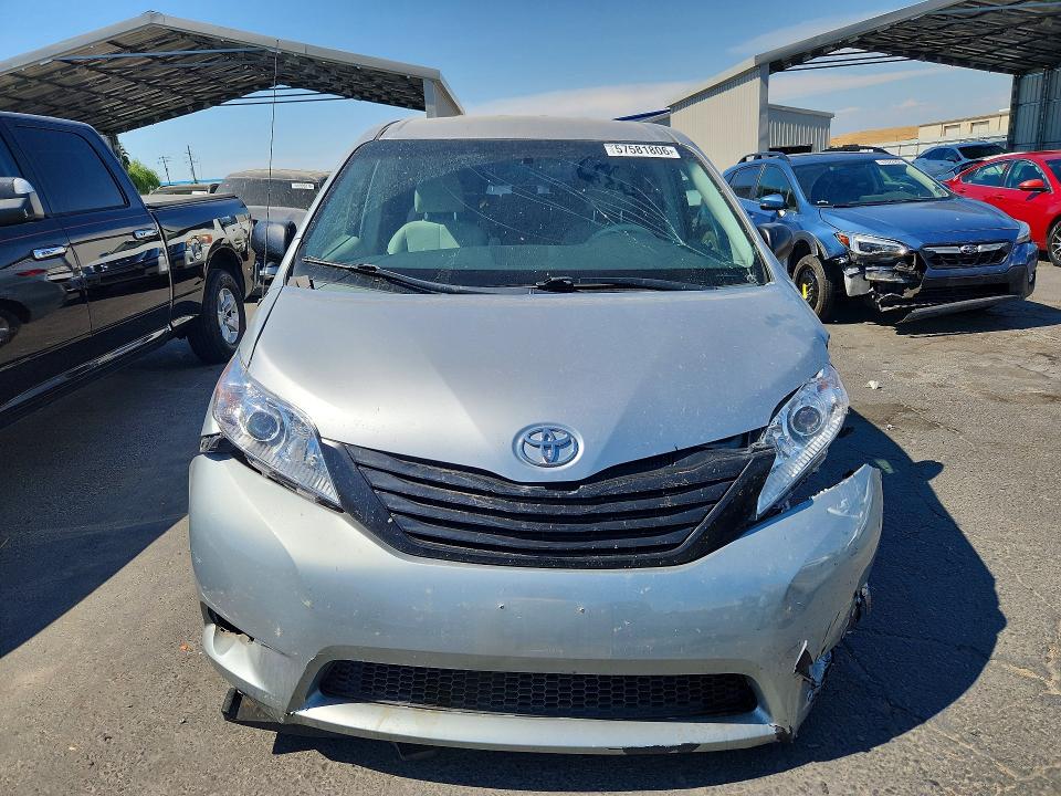 2014 Toyota Sienna VIN 5TDZK3DCXES516555 COPART salvage auction — FRONT END, Ca - Salvage Certificate, sold $70 on 2026-07-27 (photo 5)