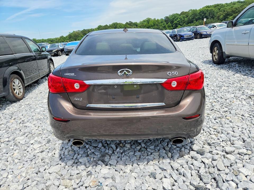 2014 Infiniti Q50 VIN JN1BV7AR3EM693715 COPART salvage auction — FRONT END, Ga - Cert Of Title-Salvage, sold $275 on 2026-07-21 (photo 6)