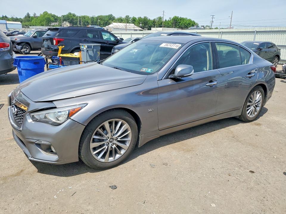 2019 Infiniti Q50 VIN JN1EV7AP3KM513625 COPART salvage auction — FRONT END, Pa - Certificate Of Salvage, sold $3,500 on 2026-07-14 (photo 1)