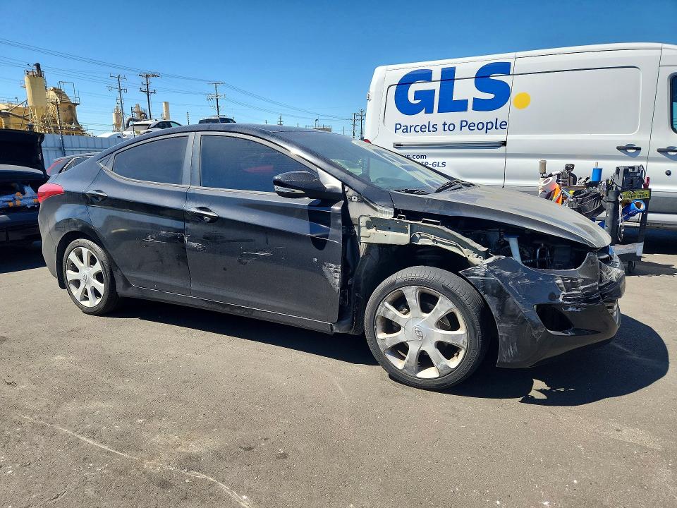 2012 Hyundai Elantra VIN KMHDH4AE6CU208100 COPART salvage auction — FRONT END, Ca - Salvage Certificate, sold $1,300 on 2026-07-07 (photo 4)
