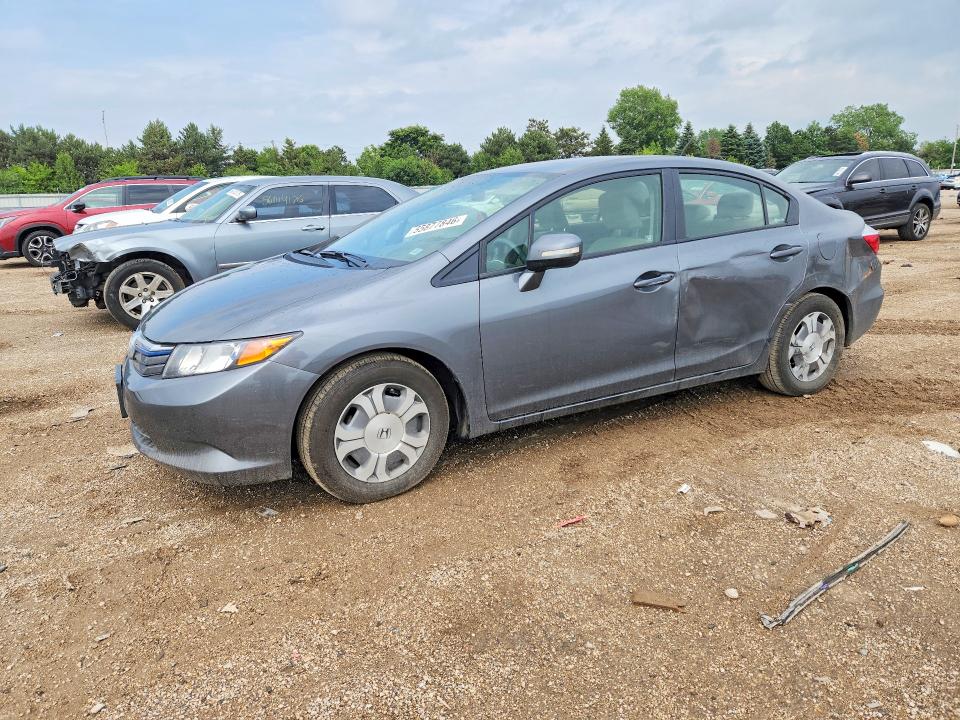 2012 Honda Civic VIN JHMFB4F24CS004029 COPART salvage auction — SIDE, Il - Salvage Certificate, sold $425 on 2026-07-09 (photo 1)