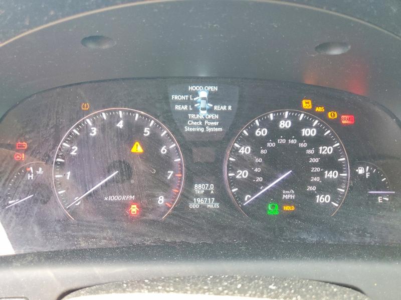 2007 Lexus Ls 460 VIN JTHBL46F675051579 COPART salvage auction — REAR END, Ca - Dis/Dlr/Exp Only Clean Title (P), sold $800 on 2026-07-28 (photo 9)