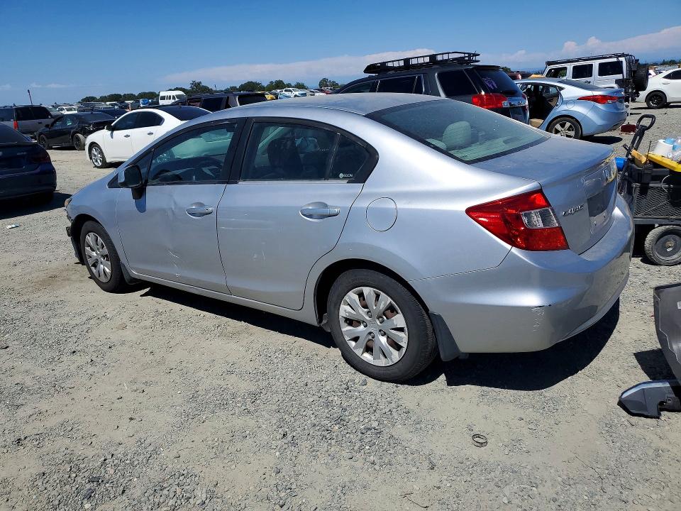 2012 Honda Civic VIN 19XFB2F54CE337480 COPART salvage auction — FRONT END, Ca - Salvage Certificate, sold $2,050 on 2026-07-02 (photo 2)
