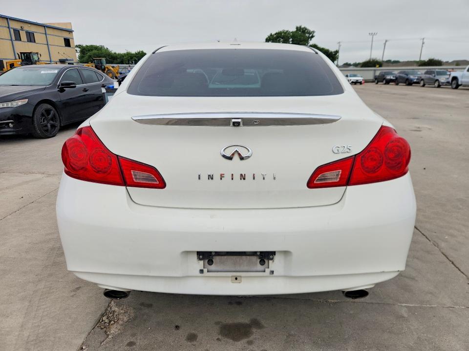 2012 Infiniti G VIN JN1DV6APXCM810284 COPART salvage auction — FRONT END, Tx - Salvage Vehicle Title, sold $525 on 2026-07-16 (photo 6)
