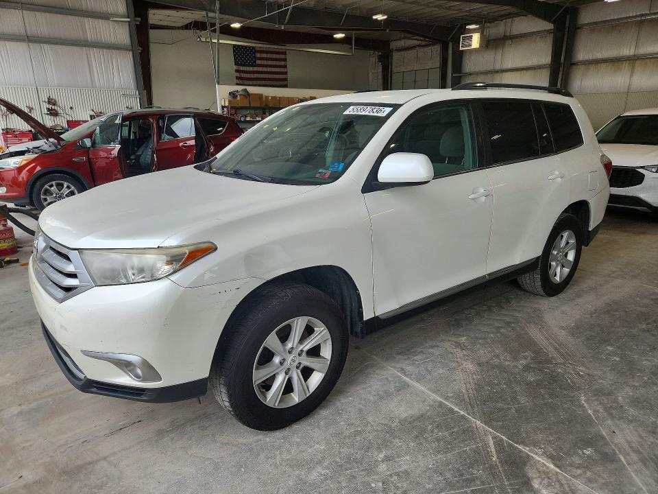 2012 Toyota Highlander VIN 5TDZA3EH9CS026179 COPART salvage auction — REAR END, Ne - Cert Of Title-Salvage, sold $225 on 2026-07-28 (photo 1)