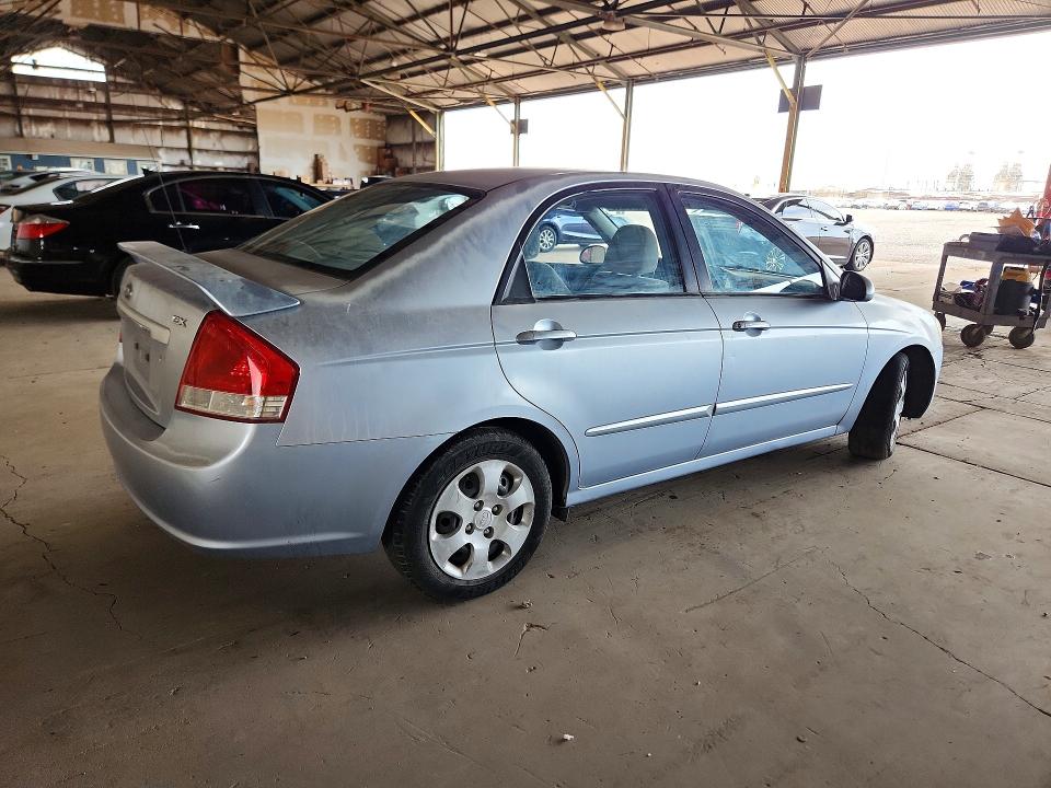2007 Kia Spectra VIN KNAFE122875440851 COPART salvage auction — MINOR DENT/SCRATCHES, Az - Certificate Of Title, sold $500 on 2026-07-08 (photo 3)