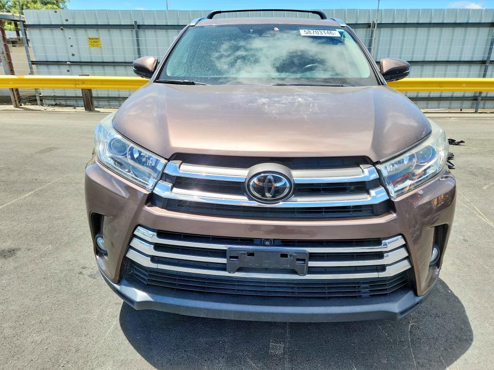 2018 Toyota Highlander VIN 5TDDZRFH5JS854635 COPART salvage auction — FRONT END, CA - SALVAGE CERTIFICATE, sold $6,200 on 2026-07-27 (photo 5)