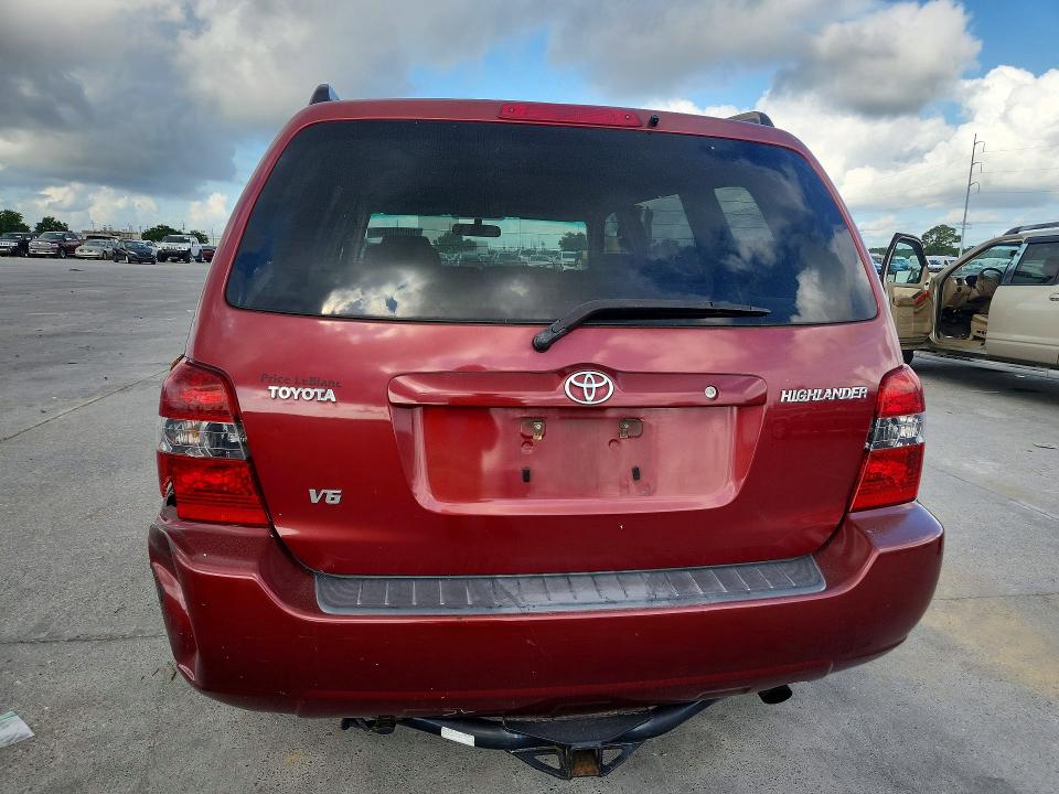 2006 Toyota Highlander VIN JTEGP21A360103964 COPART salvage auction — REAR END, LA - CERT OF TITLE-SALVAGE, sold $900 on 2026-07-22 (photo 6)