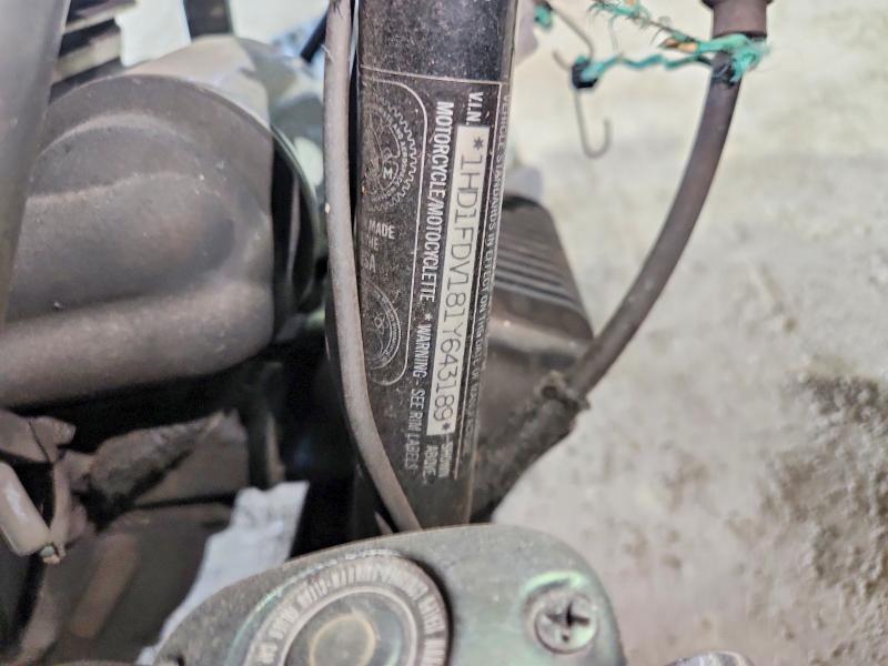 2001 Harley-davidson Fl VIN 1HD1FDV181Y643189 COPART salvage auction — FRONT END, Mi - Certificate Of Title, sold $1,350 on 2026-07-10 (photo 8)