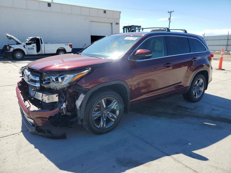 2017 Toyota Highlander VIN 5TDDZRFHXHS394981 COPART salvage auction — FRONT END, Ut - Salvage Certificate, sold $13,000 on 2026-07-20 (photo 1)