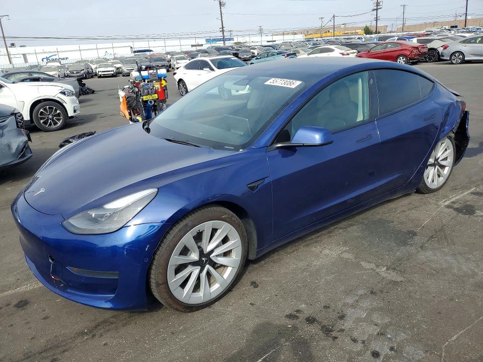 2022 Tesla Model 3 VIN 5YJ3E1EA7NF372594 COPART salvage auction — REAR END, Salvage Title, sold $4,600 on 2026-07-22 (photo 1)