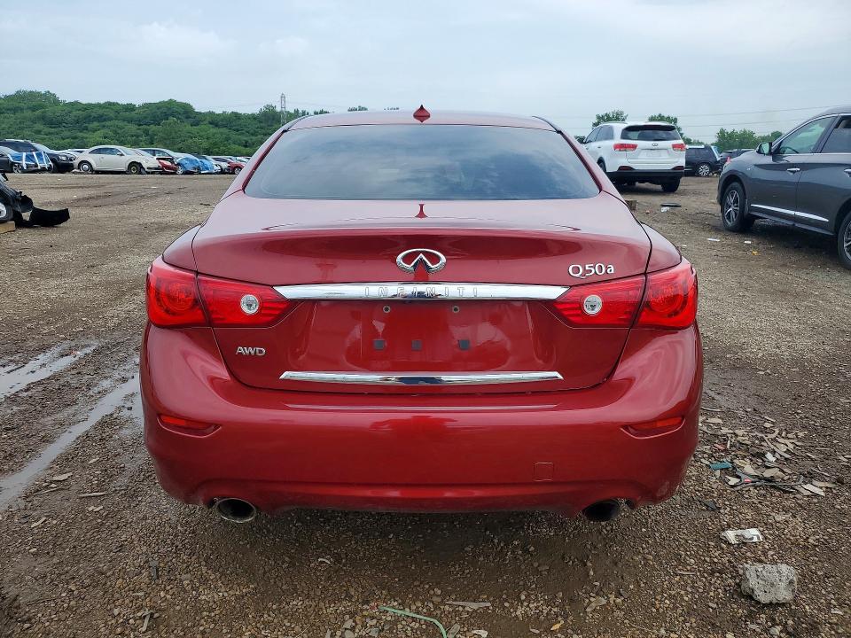 2014 Infiniti Q50 VIN JN1BV7AR9EM702661 COPART salvage auction — FRONT END, Il - Salvage Certificate, sold $575 on 2026-07-17 (photo 6)