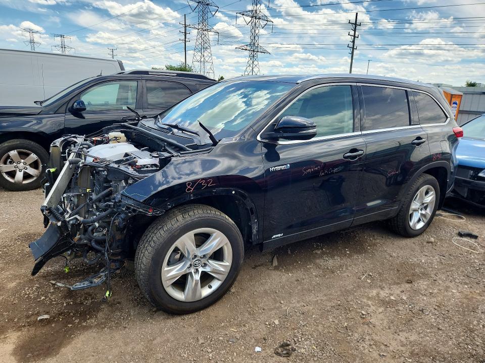 2019 Toyota Highlander VIN 5TDDGRFH1KS060044 COPART salvage auction — FRONT END, Wv - Salvage Certificate, sold $4,100 on 2026-07-21 (photo 1)