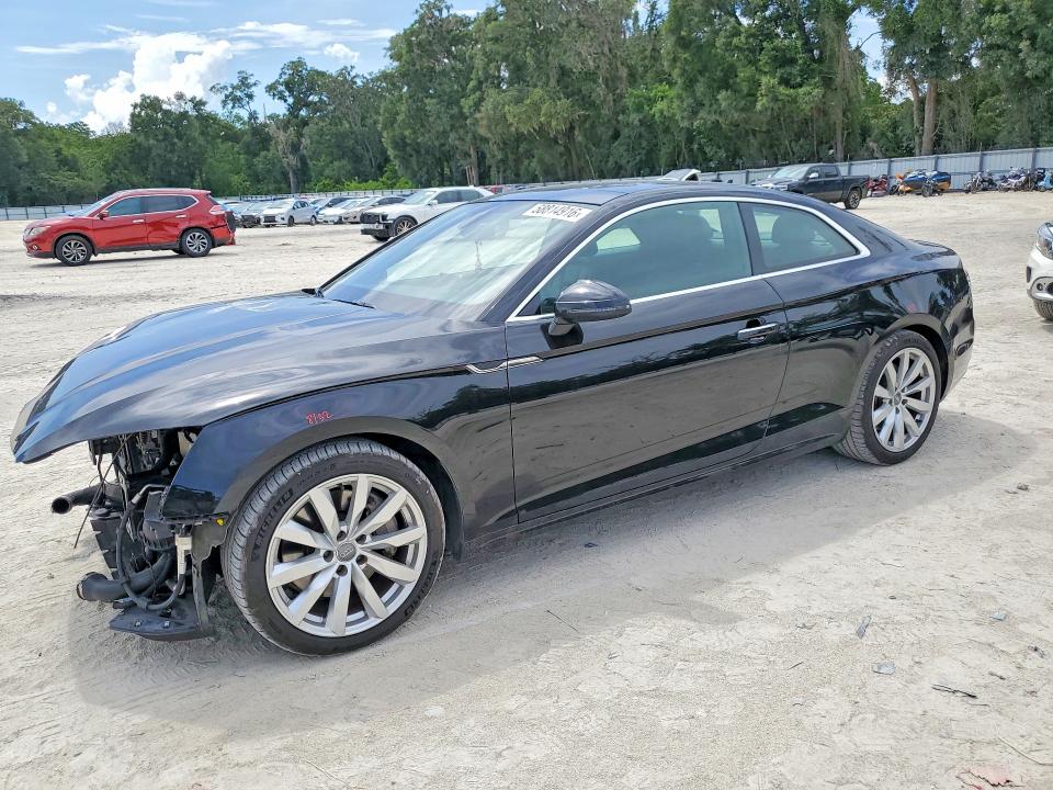 2018 Audi A5 VIN WAUPNAF57JA135042 COPART salvage auction — FRONT END, Fl - Cert Of Title Slvg Rebuildable, sold $275 on 2026-07-21 (photo 1)