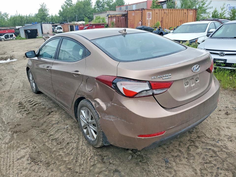 2016 Hyundai Elantra VIN KMHDH4AE2GU617846 COPART salvage auction — REAR END, ON - PERMIT NO BRAND - UNFIT, sold $2,250 on 2026-07-07 (photo 2)