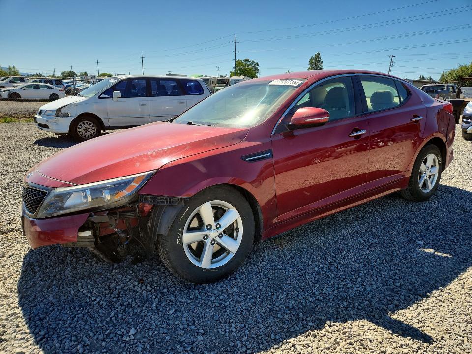 2014 Kia Optima VIN 5XXGM4A71EG265442 COPART salvage auction — FRONT END, Or - Salvage Title Certificate, sold $200 on 2026-07-28 (photo 1)